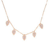 925 Silver Tear Drop Charm Cz Necklace Choker for Women