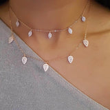 925 Silver Tear Drop Charm Cz Necklaces Choker