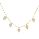 925 Silver Tear Drop Charm Cz Necklaces Choker