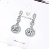 925 Silver Zircon Water Droplet Earrings for Women