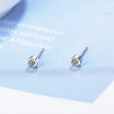 925 Silver Zircon Whirl Leaf Stud Earrings For Women