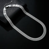 925 Silver Net Chain Bracelets Necklaces Set for Women