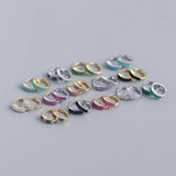 925 Silver Square CZ Diamond Hoop Earrings for Women