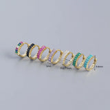 925 Silver Square CZ Diamond Hoop Earrings for Women
