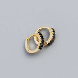 925 Silver Square CZ Diamond Hoop Earrings for Women