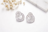925 Silver CZ Trapezoid Crystal Earrings