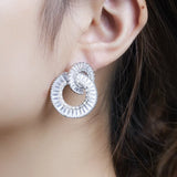 925 Silver CZ Trapezoid Crystal Earrings