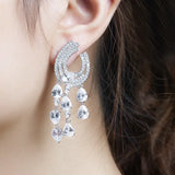 925 Silver Austria 5A CZ Water Drop Earrings
