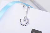 Moon Star Micro Zircon Tassel Earrings S-e545