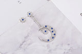 Moon Star Micro Zircon Tassel Earrings S-e545