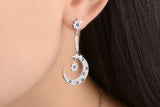 Moon Star Micro Zircon Tassel Earrings S-e545