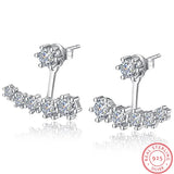 925 Silver Stud Earrings Six Claw Zirconia Leaves S-e264