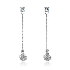 925 Silver Love Candy Zirconia Cube Tassel Earrings