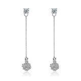 925 Silver Love Candy Zirconia Cube Tassel Earrings