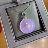 925 Silver Safety Buckle Necklace Purple Stone Wedding Jewelry