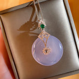 925 Silver Safety Buckle Necklace Purple Stone Wedding Jewelry