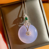 925 Silver Safety Buckle Necklace Purple Stone Wedding Jewelry