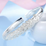 925 Silver Peacock Bangle Wedding Jewelry