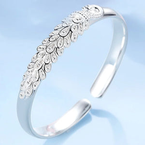 925 Silver Peacock Bangle Wedding Jewelry