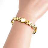 CZ Crystal Open Cuff Bracelet Stainless Steel Bangle