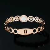 CZ Crystal Open Cuff Bracelet Stainless Steel Bangle