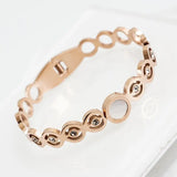 CZ Crystal Open Cuff Bracelet Stainless Steel Bangle