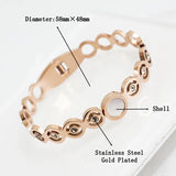 CZ Crystal Open Cuff Bracelet Stainless Steel Bangle
