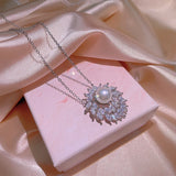 Zircon Crystal Pendant Clavicle Chain Necklace for Women