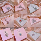 Zircon Crystal Pendant Clavicle Chain Necklace for Women