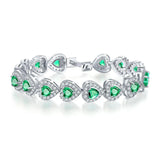 Zircon Dark Square Heart Bracelet for Women Temperament Gems Stone Bracelets