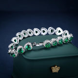 Zircon Dark Square Heart Bracelet for Women Temperament Gems Stone Bracelets