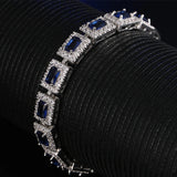 Zircon Dark Square Heart Bracelet for Women Temperament Gems Stone Bracelets