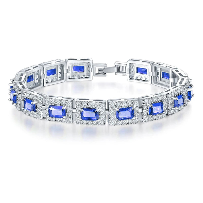 Zircon Dark Square Heart Bracelet for Women Temperament Gems Stone Bracelets