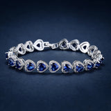 Zircon Dark Square Heart Bracelet for Women Temperament Gems Stone Bracelets