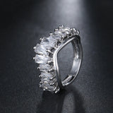 Colorful Inlaid High Engagement Rings For Women