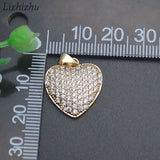 Micro CZ Pave Heart Charms Pendants for Necklace Making