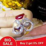 Crystal Cz 925 Sterling Silver Dangle Earrings for Women