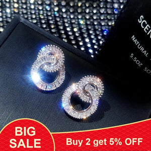 Crystal Cz 925 Sterling Silver Dangle Earrings for Women