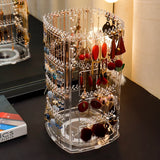 Acrylic Jewelry Box Transparent Rotating Organizer Display Storage