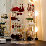 Acrylic Jewelry Box Transparent Rotating Organizer Display Storage