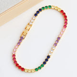Adjustable Rainbow Zircon Tennis Bracelet for Women