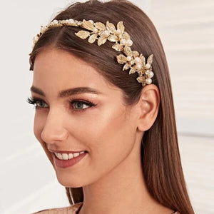 Leaf Shape Wedding Tiara Headband Bridal Prom Hair Accessory