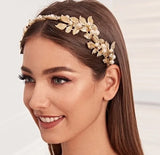 Leaf Shape Wedding Tiara Headband Bridal Prom Hair Accessory