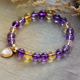 Amethyst Heart Charm Bracelet 8MM
