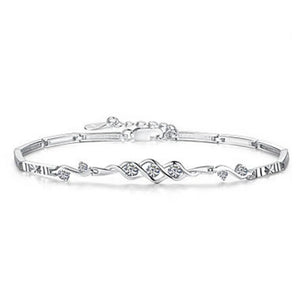 Angel Heart Bracelet 925 Sterling Silver Purple Clear Crystal Zirconia Bracelets