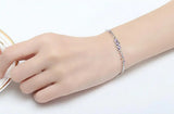 Angel Heart Bracelet 925 Sterling Silver Purple Clear Crystal Zirconia Bracelets