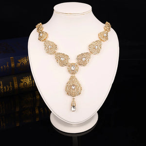 Arabian Metal Necklace with Gemstone Inlays