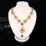 Arabian Metal Necklace with Gemstone Inlays