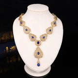 Arabian Metal Necklace with Gemstone Inlays