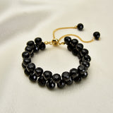 Pink Water Drop Beaded Strand Bracelet for Women